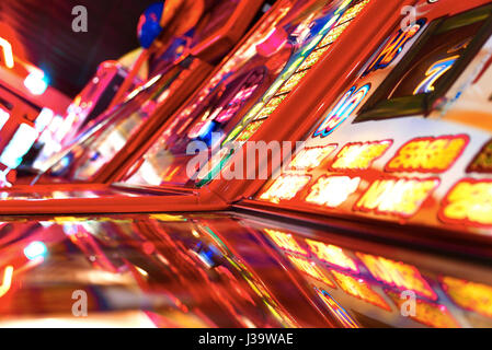 Games in amusement arcade Stock Photo