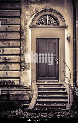 Church backdoor artwork Stock Photo