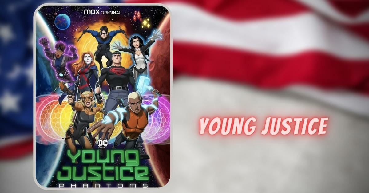 Characters from young justice together in poster image