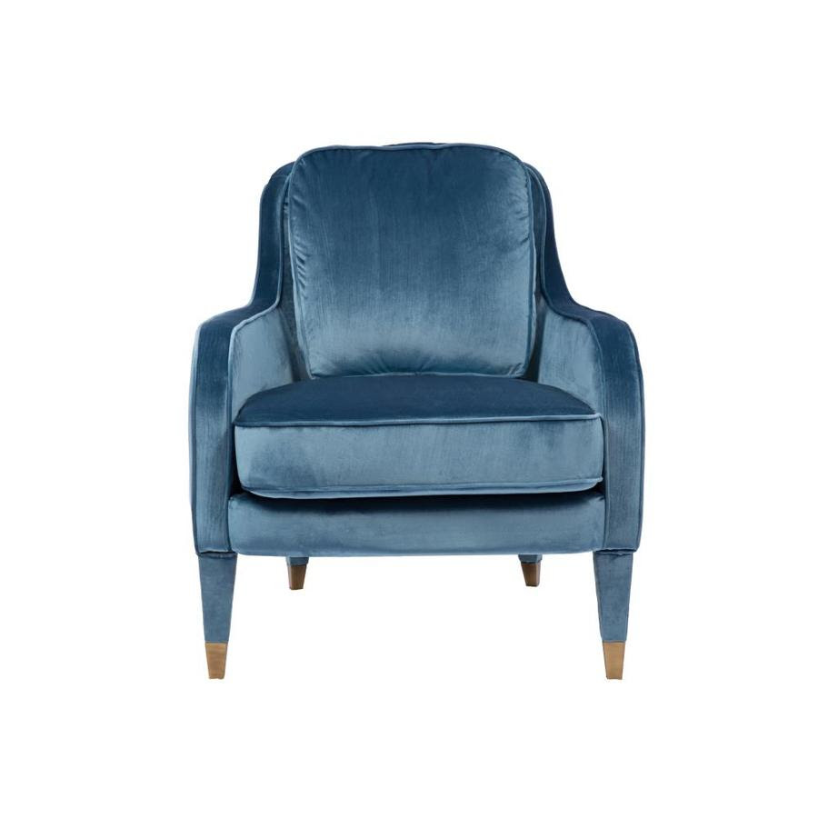 Chic Home Design Tzivia Modern Blue Velvet Accent Chair In The Chairs Department At Lowes Com