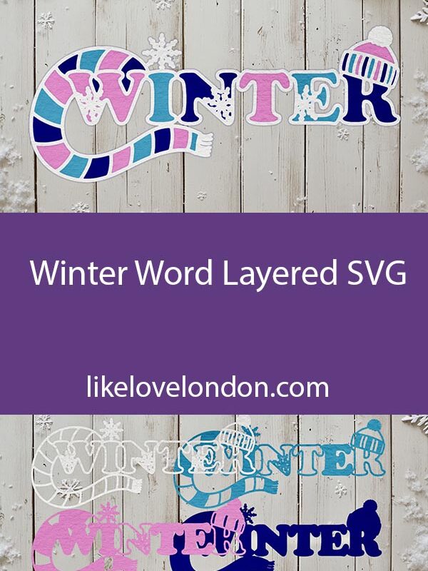 Free Layered Winter Word SVG