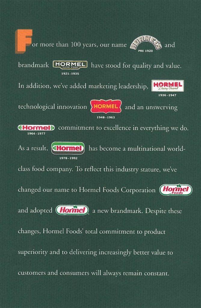 Hormel Logo - The Evolution of a Logo | Hormel Foods 125th Anniversary