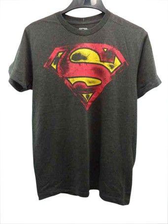 Brown Superman Logo - Superman DC Comics Distressed Logo Brown T Shirt XL