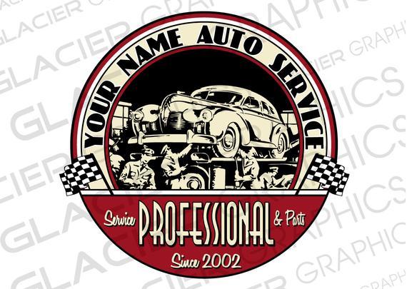 Custom Body Shop Logo - Custom Vintage Auto Shop Logo Custom Auto Body Logo Custom | Etsy