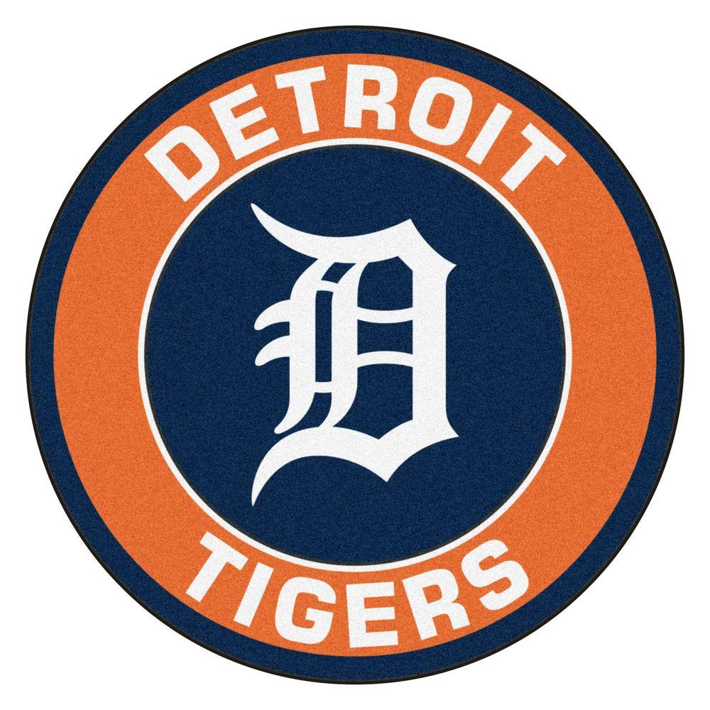 Detroit Tigers Logo - FANMATS MLB Detroit Tigers Orange 2 ft. x 2 ft. Round Area Rug-18135 ...