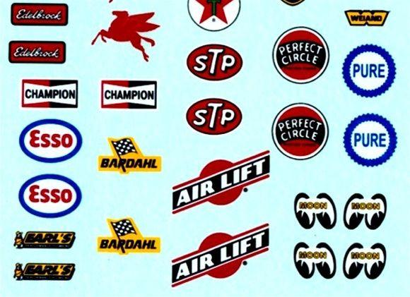 1960'S Racing Logo - 1960's Racing Contingency Sponsor Decal Sheet (1/25 or 1/24)