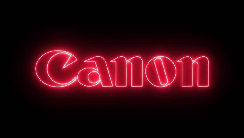 Canon Logo - Canon Logo with Neon Lights. Stock Footage Video (100% Royalty-free ...