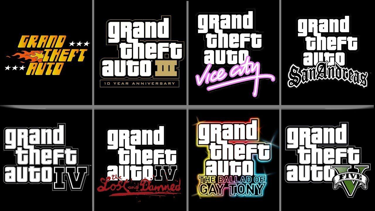 GTA Logo - All Grand theft auto Intro LOGO animations (GTA LOGO from gta1-gta5)