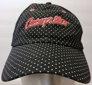 White Cap Construction Logo - Caterpillar Grey White Polka Dot Pink Logo Strap Hat Cap Tractor ...