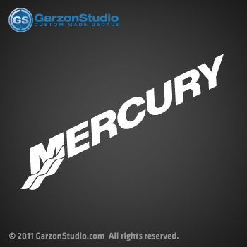 Mercury Outboard Logo - Mercury logo decal 2 wave cut vinyl | MercuryDecals.com