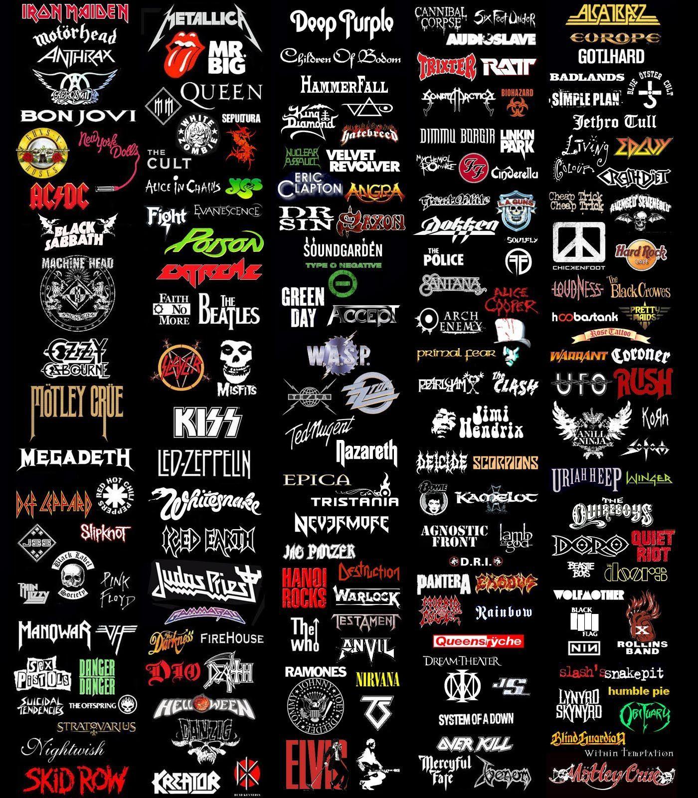 80s Rock Band Logo - so many band logos! | DESIGN: Inspiration | Music, Metallica, LED ...