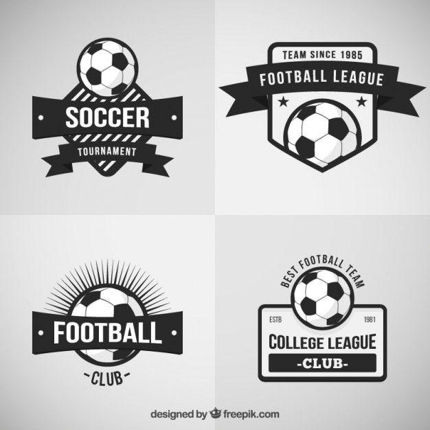 Black and White Football Team Logo - Retro football badges Vector