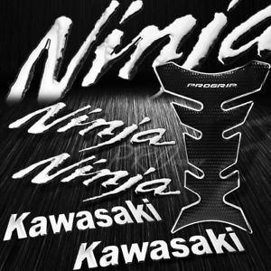 Black Kawasaki Logo - Chrome/Black Pro Fuel Tank Pad+8