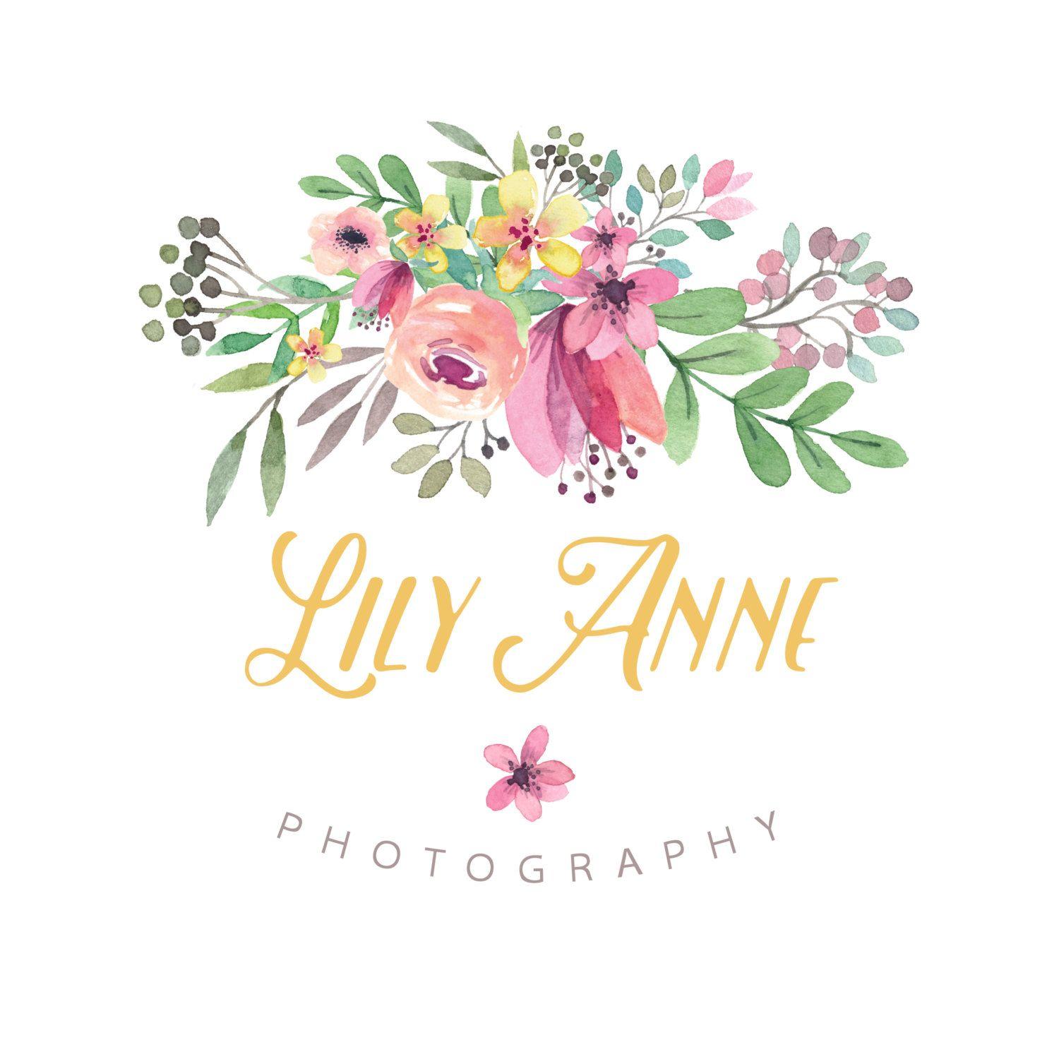 Floral Watercolor Logo - Floral Watercolor Logo and Watermark PL11 | Posy Prints Design