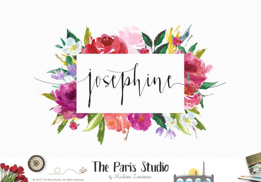 Floral Watercolor Logo - Floral Watercolor Logo Design - website logo, boutique logo ...