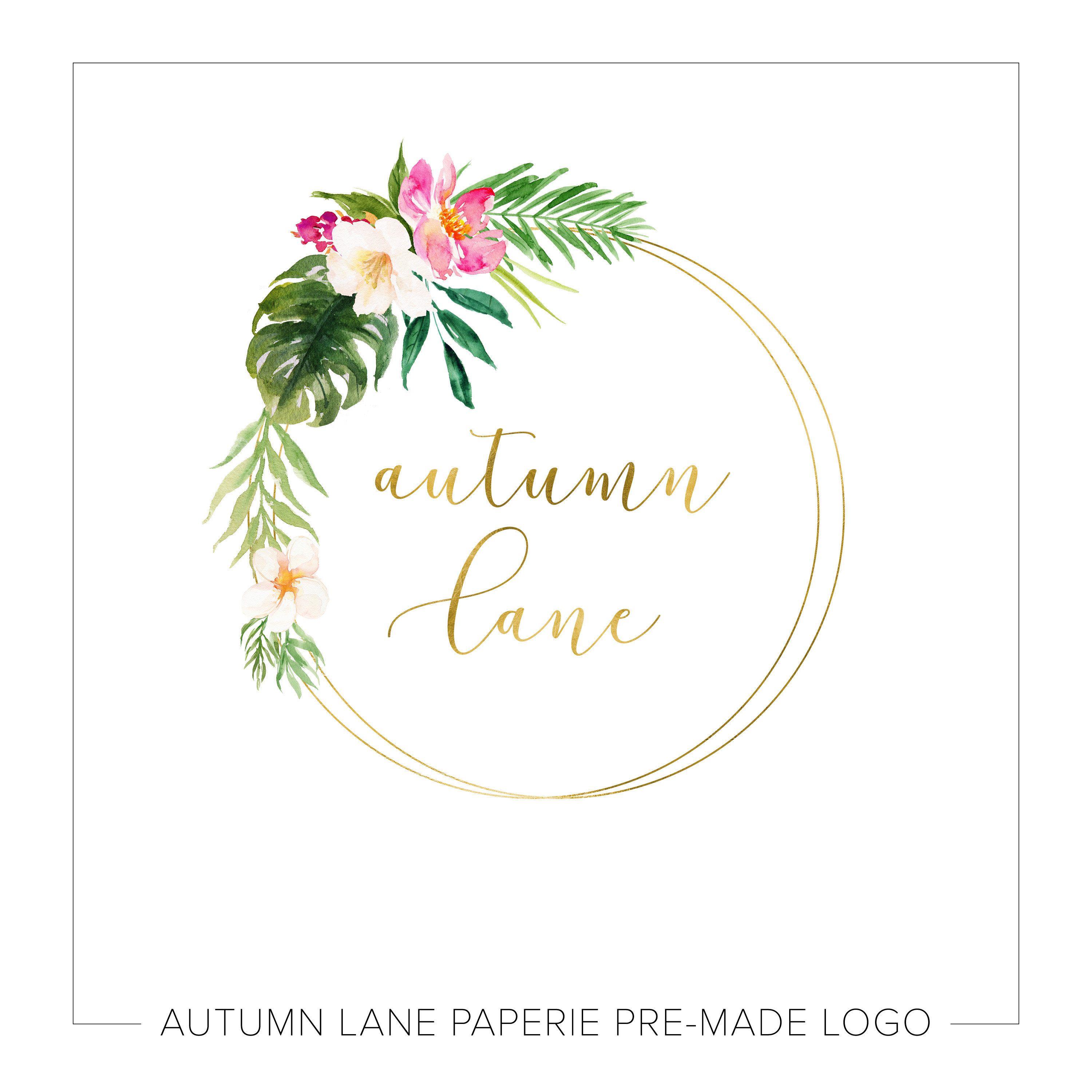 Floral Watercolor Logo - Premade Logo Design Watermark Logo Website Logo Business | Etsy