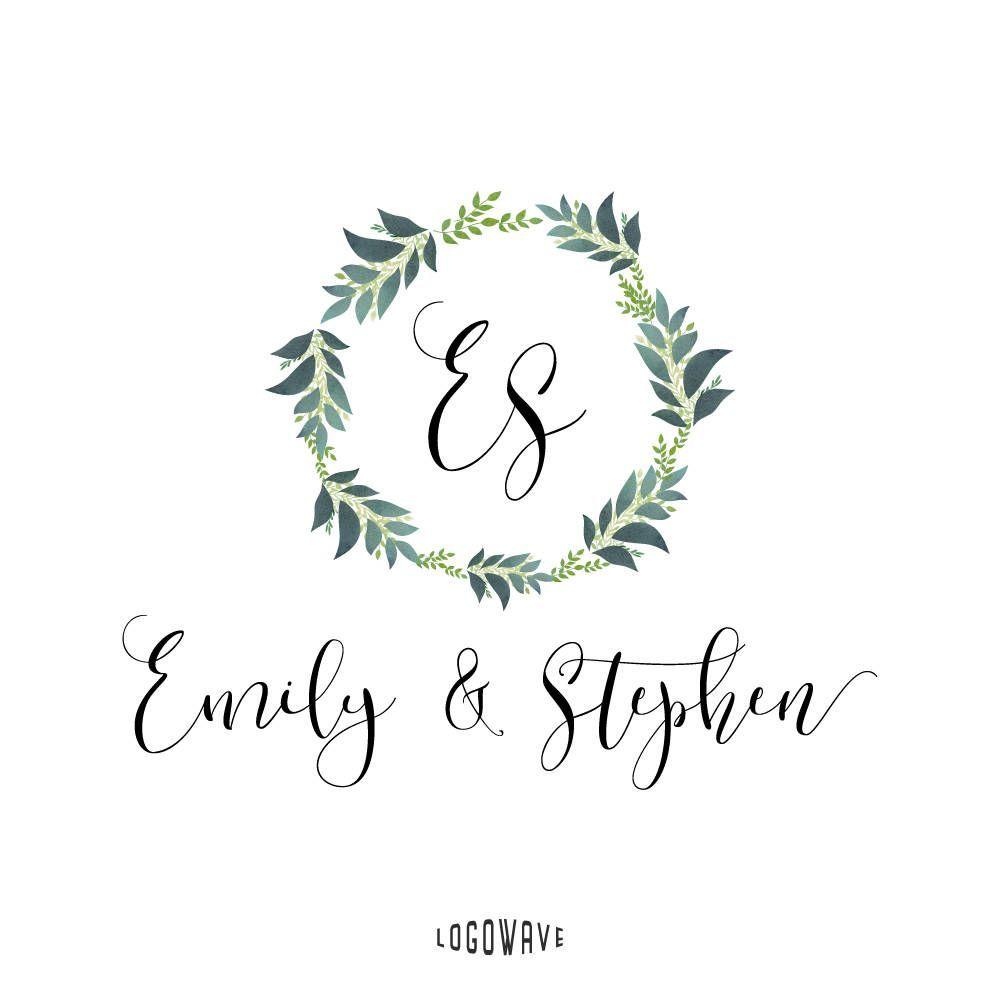 Floral Watercolor Logo - Watercolor Logo. Watercolor Floral Logo. Foilage Logo. Foliage Logo ...