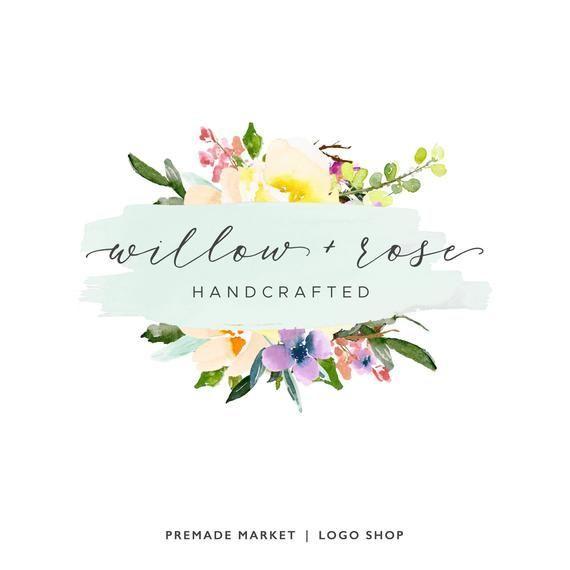 Floral Watercolor Logo - Premade Logo, Watercolor Logo, Floral Logo Design, Business Logo ...