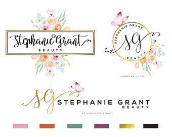 Floral Watercolor Logo - Floral logo | Etsy