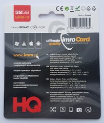 Imro MicroSD10, 32 GB cena un informācija | Atmiņas kartes mobilajiem telefoniem | 220.lv