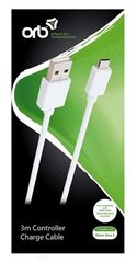 ORB Charge Cable - White, 3m Xbox One cena un informācija | Kabeļi un vadi | 220.lv