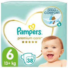 Autiņbiksītes, PAMPERS Premium Care, 6. izmērs, 13+ kg, 38 gab. cena un informācija | Autiņbiksītes | 220.lv