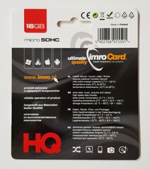 Card IMRO 4, 16GB cena un informācija | Atmiņas kartes mobilajiem telefoniem | 220.lv