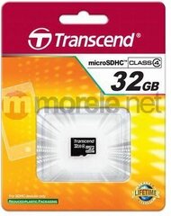 MEMORY MICRO SDHC 32GB/CLASS4 TS32GUSDC4 TRANSCEND cena un informācija | Atmiņas kartes mobilajiem telefoniem | 220.lv