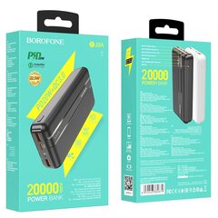 Borofone BJ9A URANUS power banka 20000 mAh / 2 x USB melna cena un informācija | Lādētāji-akumulatori (Power bank) | 220.lv