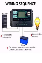 Saules enerģijas uzlādes kontrolieris 100A, duāls USB 12V/24V cena un informācija | Saules paneļi, komponentes | 220.lv