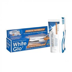 Ļoti spēcīgi balinoša zobu pasta ar probiotikām white glo probiotic extra strength whitening toothpaste, 150 g + zobu birste cena un informācija | Zobu pastas, birstes | 220.lv