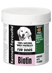 Biotin 135g, Nr100 Kennels Favourite. Vitamīnu piedeva suņiem. Stimulē matu augšanu un uztur veselīgu ādu. Ir pretseborejas efekts. Spēlē svarīgu lomu taukskābju metabolismā OMEGA 6:3. Stabilizē cukura līmeni asinīs cena un informācija | Vitamīni, uztura bagātinātāji, pretparazītu līdzekļi suņiem | 220.lv