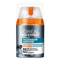 24 stundu mitrinošs sejas krēms L'Oreal Paris Men Expert Magnesium Defence, 50 ml cena un informācija | Sejas krēmi | 220.lv