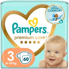 Autiņbiksītes PAMPERS Premium Care, 3. izmērs, 6-10 kg, 60 gab. cena un informācija | Autiņbiksītes | 220.lv