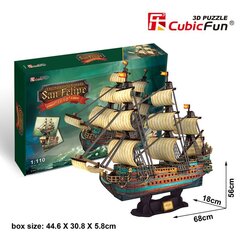 3D puzle CubicFun Spāņu karakuģis „San Felipe“, 248 d. цена и информация | Пазлы | 220.lv