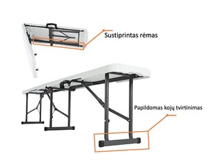 Saliekams sols Tonro, 180x28x43 cena un informācija | Dārza soli | 220.lv