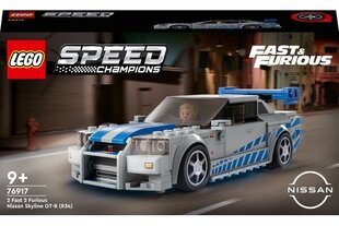 76917 LEGO® Speed Champions Ātrs un bez žēlastības 2 Nissan Skyline GT-R (R34) cena un informācija | Konstruktori | 220.lv