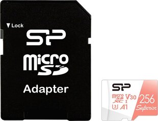 Silicon Power microSDXC Card 256GB UHS-I U3 A1 Class 10 V30 + Adapteris cena un informācija | Atmiņas kartes mobilajiem telefoniem | 220.lv