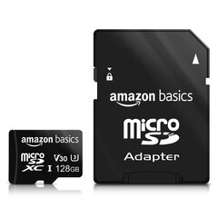 Mikro SD Atmiņas karte ar Adapteri Amazon Basics LSMICRO128GU3 128 GB 100 Mbit/s (Atjaunots A+) cena un informācija | Atmiņas kartes mobilajiem telefoniem | 220.lv