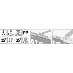 Zāģa ķēdes asināšanas komplekts 4,5 mm 4 gab. cena un informācija | Rokas instrumenti | 220.lv