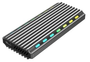 Gembird EE2280-U3C-03 USB 3.1 korpuss M.2 NVMe diskdziņiem, RGB, alumīnija cena un informācija | Cieto disku somas un apvalki | 220.lv