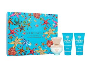 Komplekts Versace Dylan Turquoise sievietēm: tualetes ūdens EDT, 50 ml + dušas želeja, 50 ml + ķermeņa losjons, 50 ml cena un informācija | Sieviešu smaržas | 220.lv