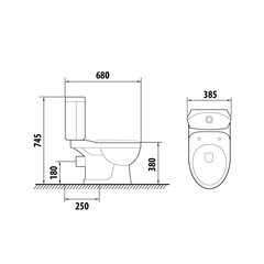 WC pods Gotland Irida ar horizonālo izvādu un PP Soft Close vāku cena un informācija | Tualetes podi | 220.lv