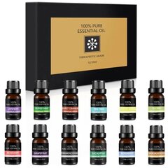 Bohomi Home Spa 100% naturāls dabīgo ēterisko eļļu komplekts 12 x 10ml cena un informācija | Ēteriskās eļļas, kosmētiskās eļļas, hidrolāti | 220.lv