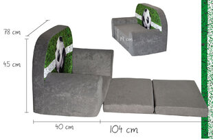 Bērnu dīvāns Fortisline, pelēks cena un informācija | Sēžammaisi, klubkrēsli, pufi bērniem | 220.lv
