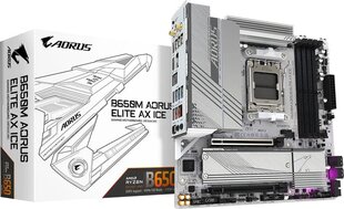 Gigabyte B650M Aorus Elite AX Ice (B650M-AORUS-ELITE-AX-ICE) cena un informācija | Mātesplates | 220.lv