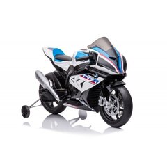 Ar baterijām darbināms bērnu motocikls Lean Toys BMW HP4 Race JT5001, balts cena un informācija | Bērnu elektroauto | 220.lv