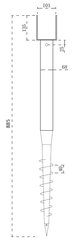 Spirālveida pamatne U 68x101x885 mm cena un informācija | Āra grīdas segumi | 220.lv