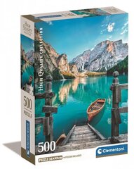 CLEMENTONI puzle 500 Compact Braies Lake 35538 цена и информация | Пазлы | 220.lv