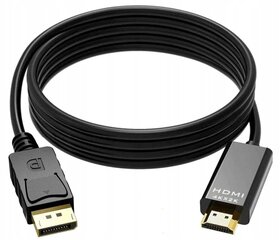 DP DisplayPort - HDMI, 1.8 m cena un informācija | Kabeļi un vadi | 220.lv